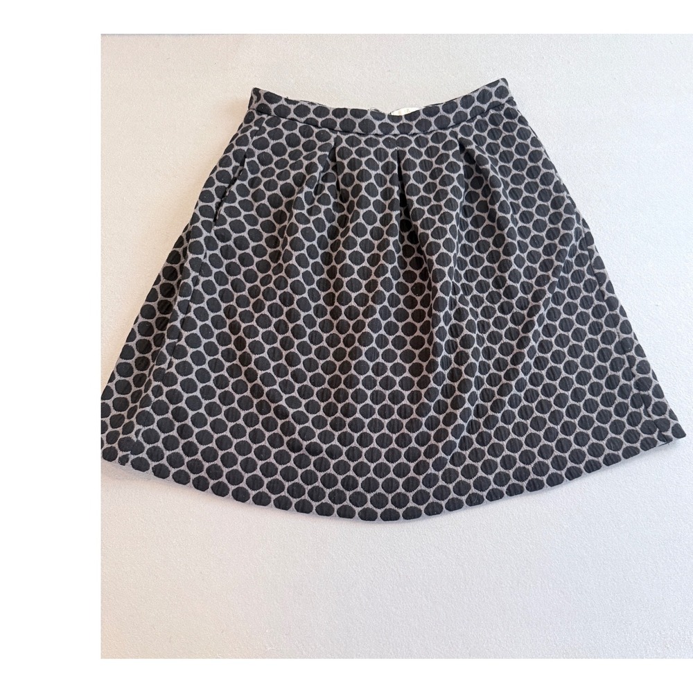 Boden Womens Black Grey Honeycomb Jacquard Pleated A-Line Mini Skirt Size US 8L